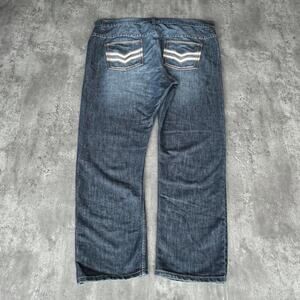 Vintage Y2K Affliction Style Baggy Opium Embroidered Jeans